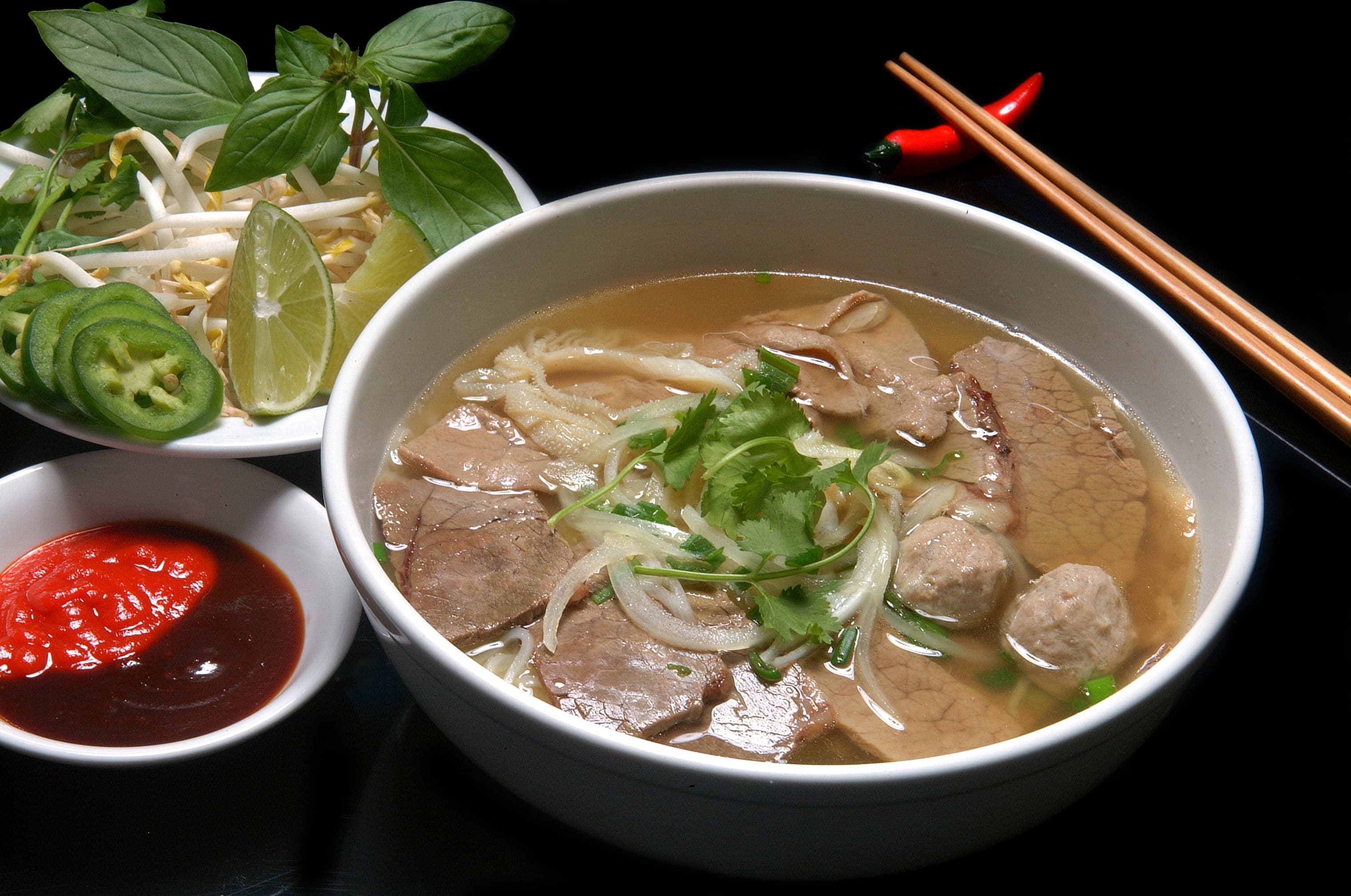 Pho Tasty special combo pho with rare steak and brisket